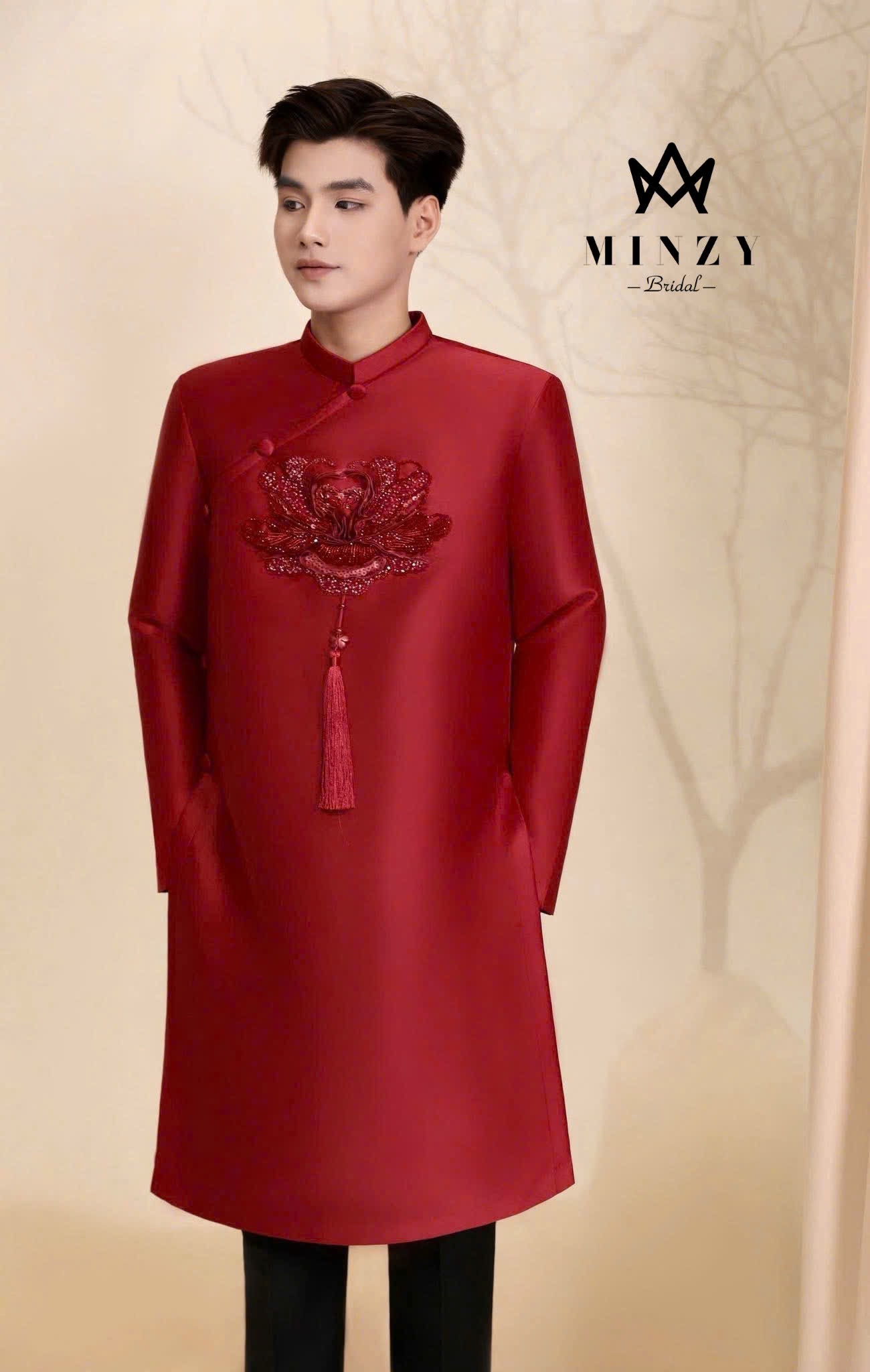 Áo dài cặp đỏ 38