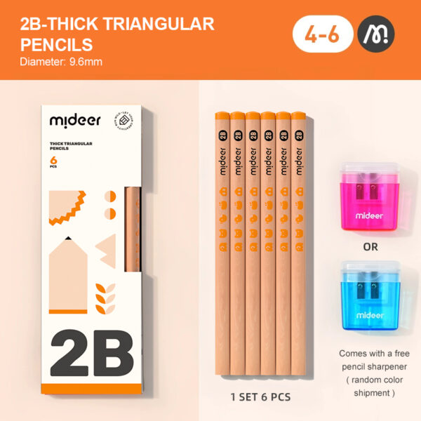 BÚT CHÌ 2B 4B 6B KÈM GỌT BÚT- MIDEER