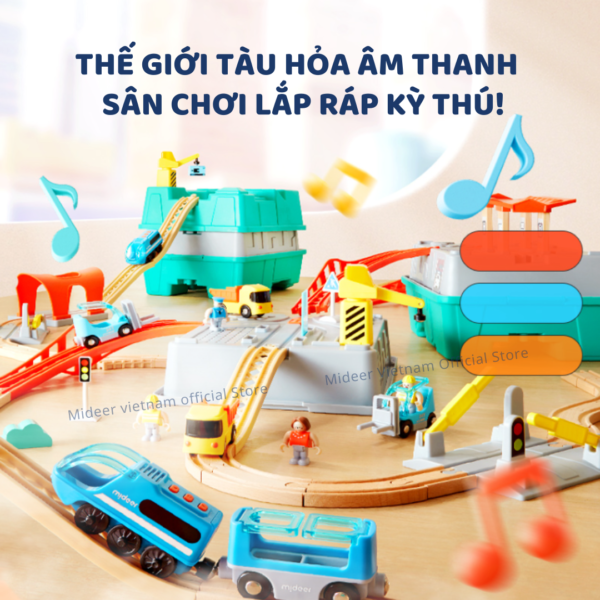 MÔ HÌNH LẮP RÁP ĐƯỜNG TÀU HỎA KÈM ÂM THANH- MIDEER