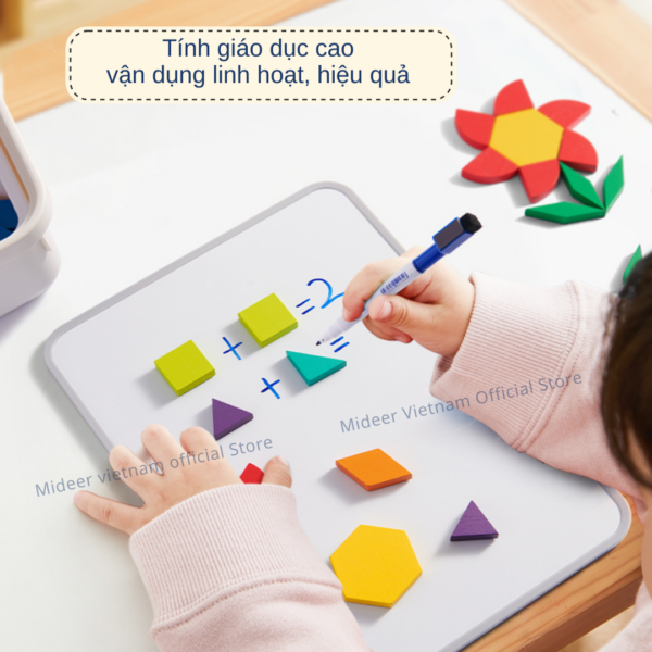 ĐỒ CHƠI XẾP HÌNH GỖ SÁNG TẠO MAGNETIC GEOMETRY BLOCKS - MIDEER