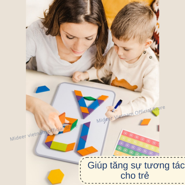 ĐỒ CHƠI XẾP HÌNH GỖ SÁNG TẠO MAGNETIC GEOMETRY BLOCKS - MIDEER