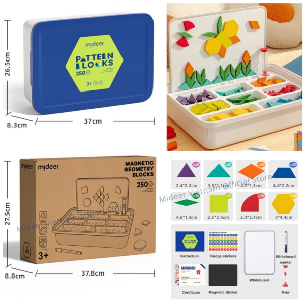 ĐỒ CHƠI XẾP HÌNH GỖ SÁNG TẠO MAGNETIC GEOMETRY BLOCKS - MIDEER