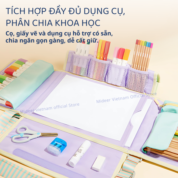 BỘ BÚT MÀU ĐA NĂNG ARTIST SUITCASE MÀU HỒNG - MIDEER