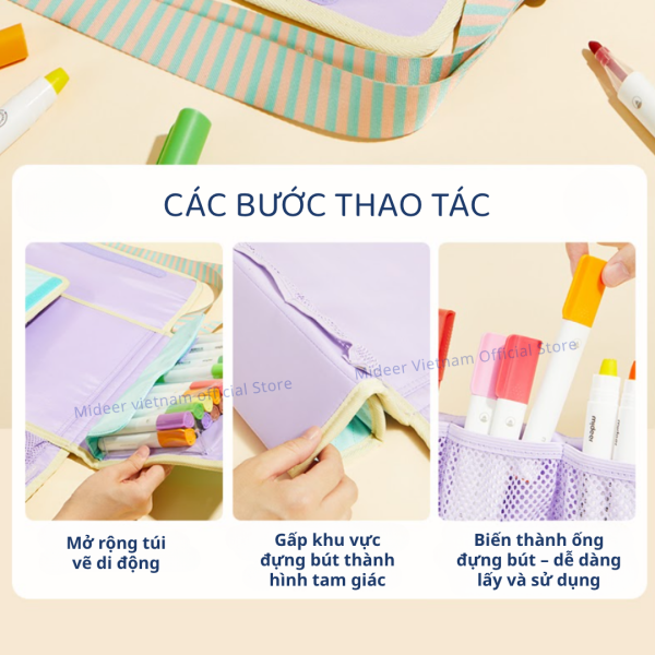 BỘ BÚT MÀU ĐA NĂNG ARTIST SUITCASE MÀU HỒNG - MIDEER