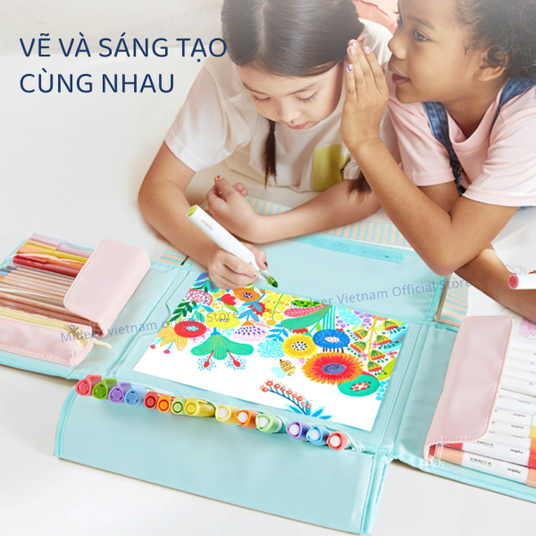 BỘ BÚT MÀU ĐA NĂNG ARTIST SUITCASE MÀU HỒNG - MIDEER