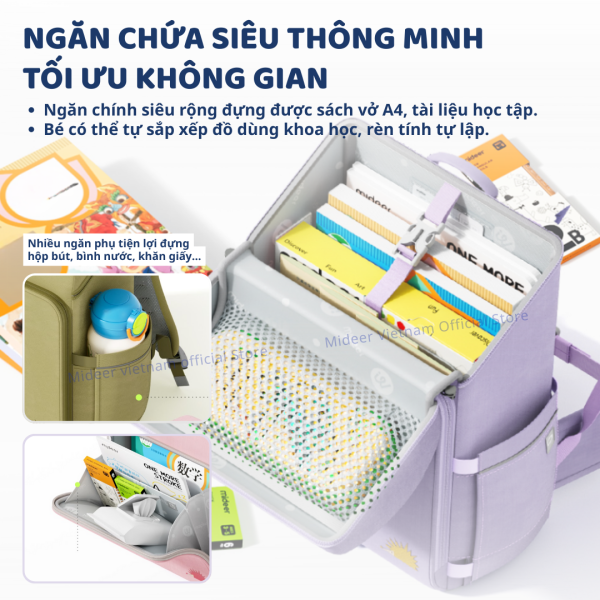 CẶP CHỐNG GÙ CAO CẤP CHO BÉ TIỂU HỌC - MIDEER
