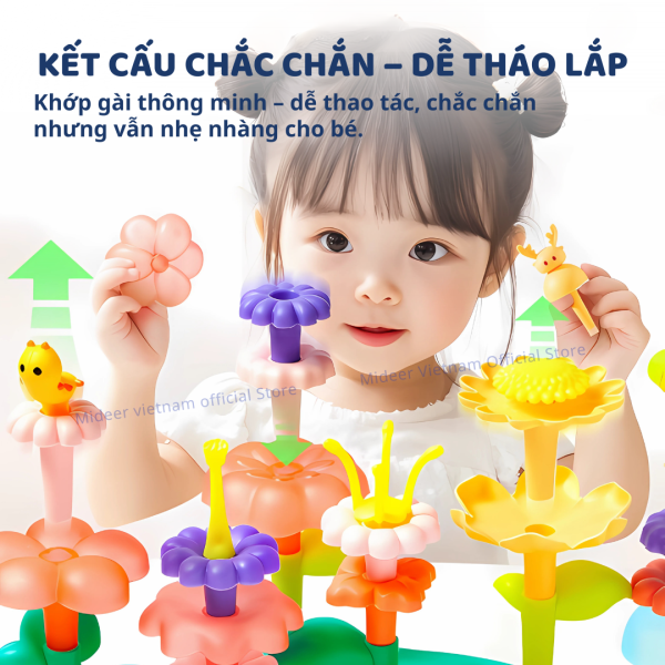 BỘ LẮP RÁP MÔ HÌNH KHỐI VƯỜN HOA ROTATING GARDEN PUZZLE BLOCK 3+- MIDEER