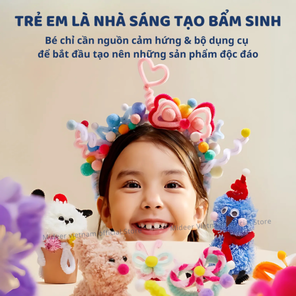 ĐỒ CHƠI THỦ CÔNG KẼM NHUNG LÀM HOA- MIDEER
