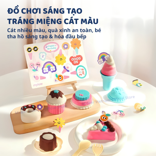 CÁT ĐỘNG LỰC KÈM KHUÔN LÀM BÁNH CHO BÉ - MIDEER