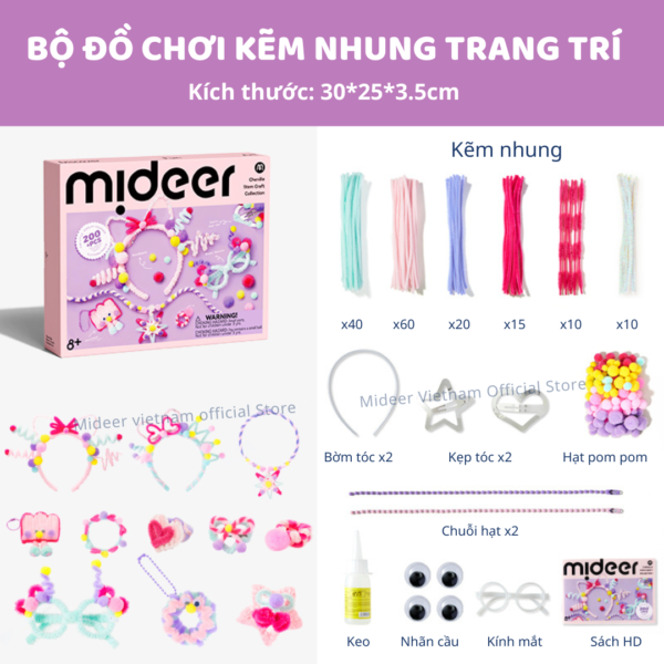 BỘ KIT KẼM NHUNG CHENILLE STEM CRAFTS COLLECTION- MIDEER