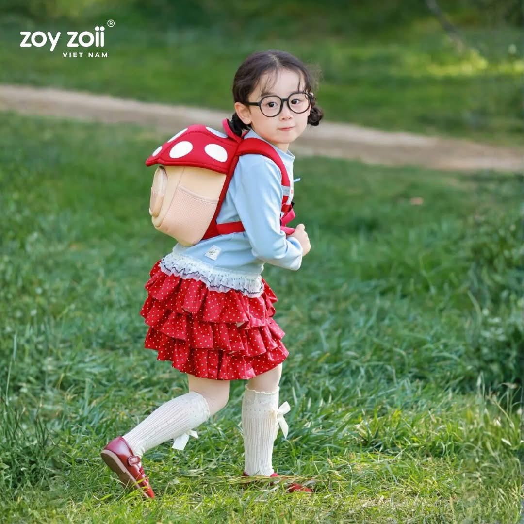 BALO ZOYZOII CHO BÉ MẦM NON HÌNH CÂY NẤM MUSHROOM SERIES BACKPACK, CẶP ĐI HỌC CHO BÉ MẦM NON MÃ B50