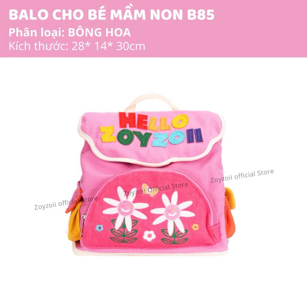 BALO MẦM NON ZOYZOII EXPLORE DENIM BAG, CẶP ĐI HỌC CHO BÉ 2,3,4,5 TUỔI B85