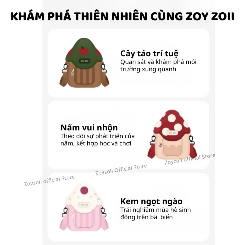 TÚI ĐEO CHÉO MINI THỜI TRANG ZOYZOII MUSHROOM BAG CHO BÉ B39