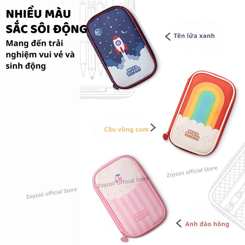 HỘP ĐỰNG BÚT CHO BÉ ZOYZOII CHÍNH HÃNG BẰNG VẢI NHIỀU NGĂN MÃ B20