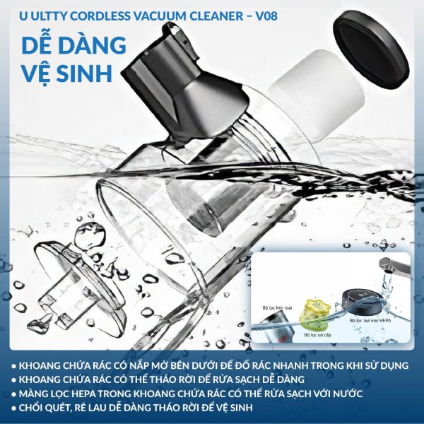 MÁY HÚT BỤI VÀ LAU NHÀ U-ULTTY V08 6IN1