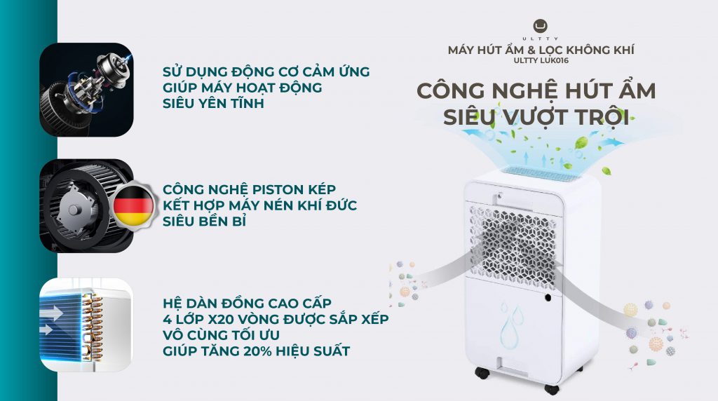 MÁY HÚT ẨM VÀ LỌC KHÔNG KHÍ U - ULTTY LUK016