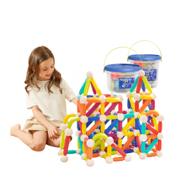 GẬY XẾP HÌNH NAM CHÂM RAINBOƯ MAGNETIC-BUILDING STICKS - MIDEER