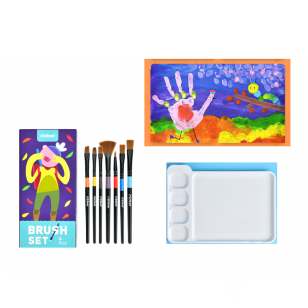 CỌ VẼ VÀ KHAY ĐỰNG MÀU NƯỚC - MIDEER
