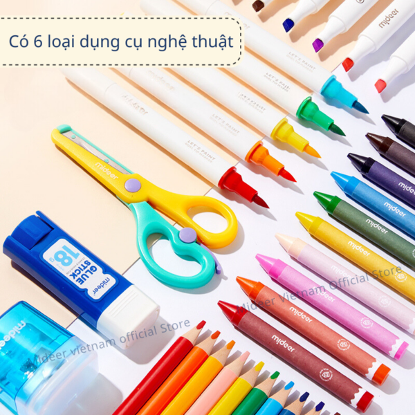 BỘ BÚT MÀU PORTABLE ART BOX 6 IN 1 - MIDEER