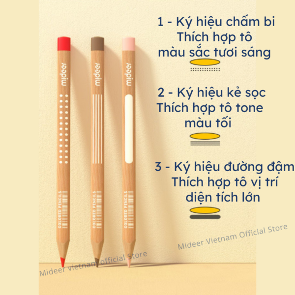BÚT CHÌ MÀU GỐC DẦU VIBRANT COLORED PENCIL - MIDEER