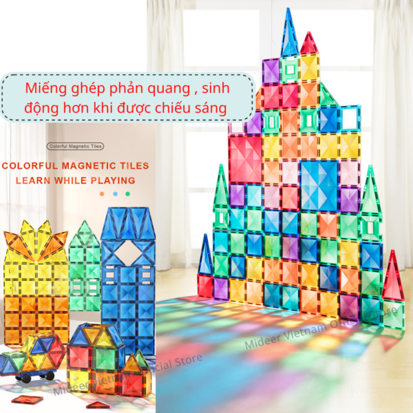 NAM CHÂM ÁNH SÁNG COLORFUL MAGNETIC TILES - MIDEER