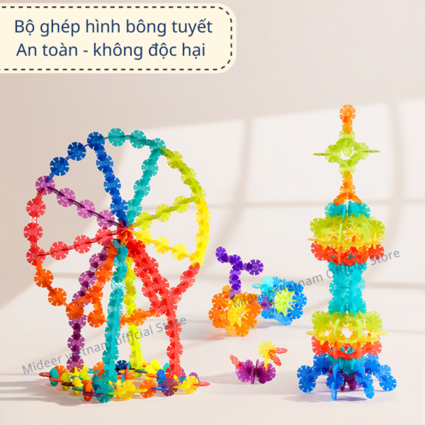 ĐỒ CHƠI GHÉP HÌNH BỐNG TUYẾT SNOWFLAKE BLOCKS - MIDEER