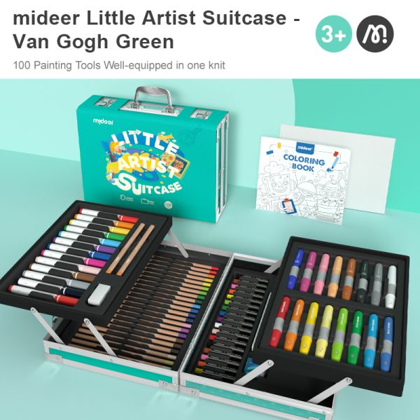 BỘ BÚT MÀU HỮU CƠ ARTIST SUITCASE MÀU XANH - MIDEER