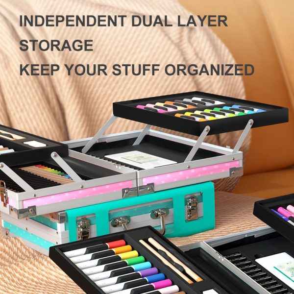 BỘ BÚT MÀU HỮU CƠ ARTIST SUITCASE MÀU XANH - MIDEER