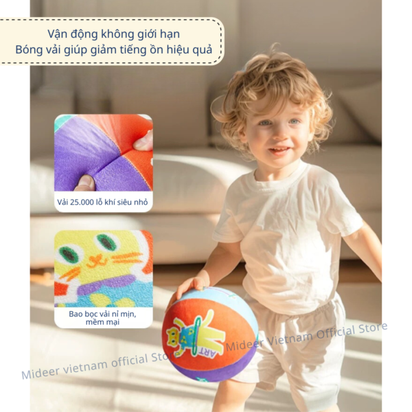 BÓNG VẢI MỀM CHO BÉ SILENT BOUNCY BALL - MIDEER