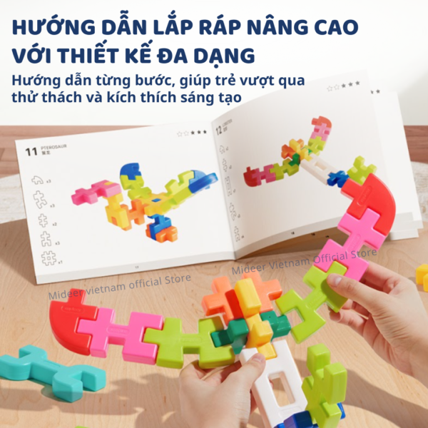 ĐỒ CHƠI LẮP GHÉP KHỐI HÌNH 3D WAFFLE BUILDING BLOCKS- MIDEER