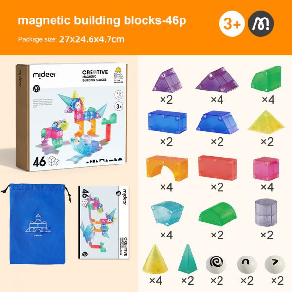 ĐỒ CHƠI XẾP HÌNH KHỐI NAM CHÂM ÁNH SÁNG CREATIVE MAGNETIC BUILDING BLOCKS - MIDEER
