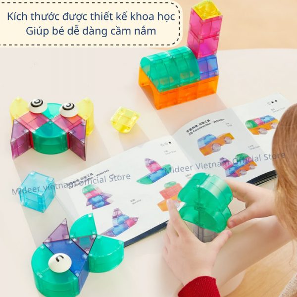ĐỒ CHƠI XẾP HÌNH KHỐI NAM CHÂM ÁNH SÁNG CREATIVE MAGNETIC BUILDING BLOCKS - MIDEER
