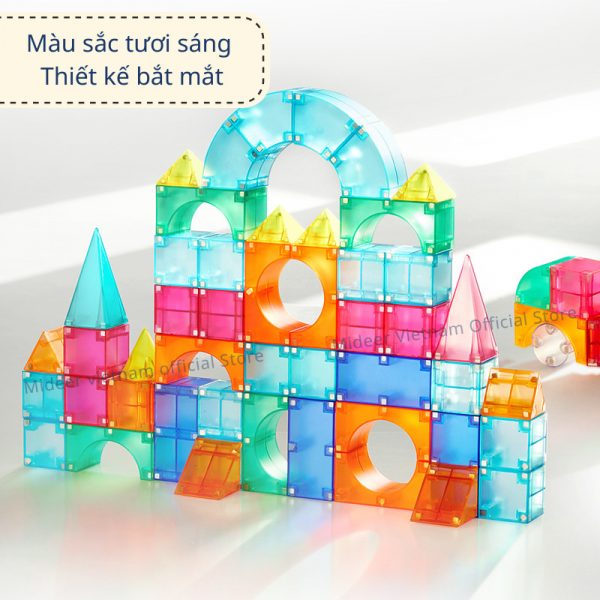 ĐỒ CHƠI XẾP HÌNH KHỐI NAM CHÂM ÁNH SÁNG CREATIVE MAGNETIC BUILDING BLOCKS - MIDEER
