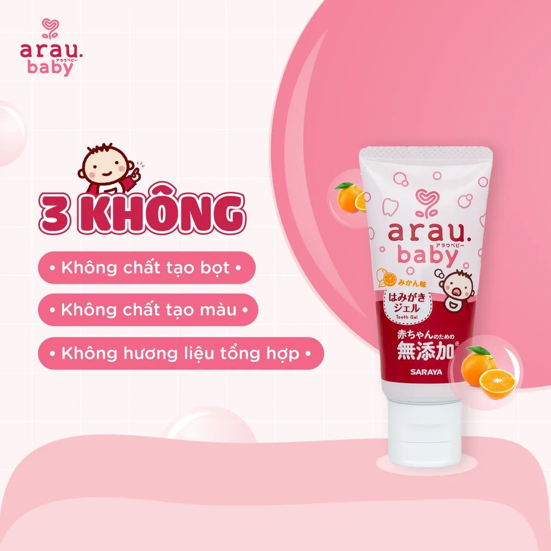 KEM ĐÁNH RĂNG THẢO DƯỢC TỪ 6 THÁNG - ARAU BABY