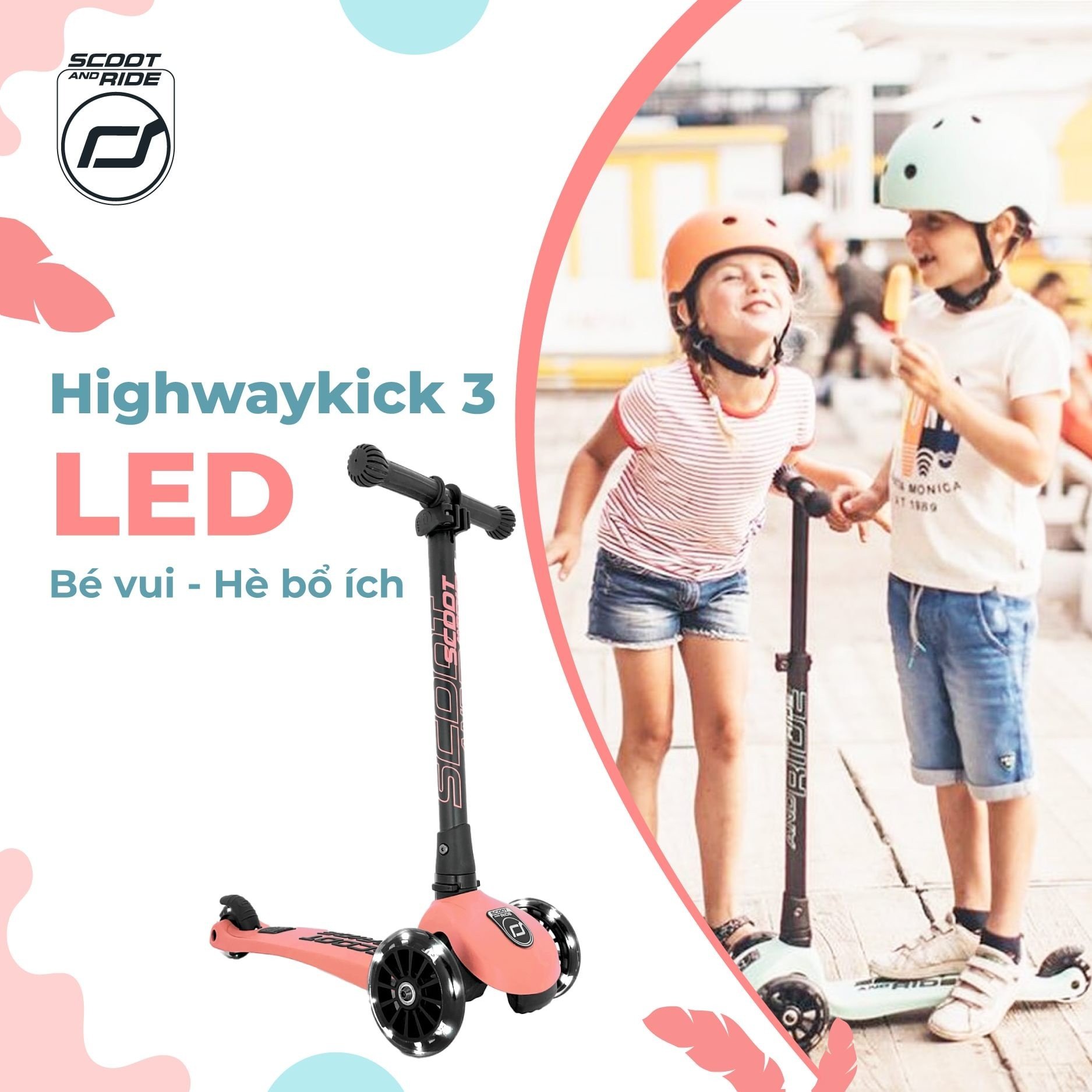 XE CHÒI CHÂN HIGHWAYKICK 3 LED - SCOOT AND RIDE