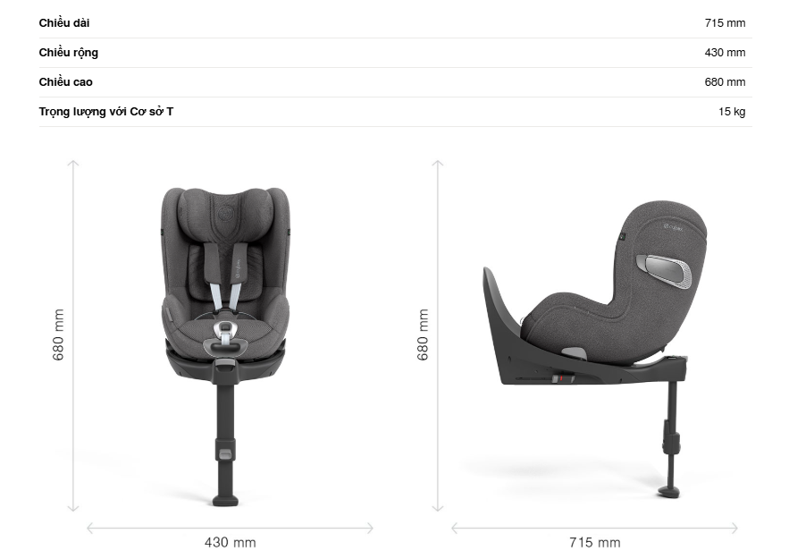 GHẾ NGỒI Ô TÔ PLATINUM SIRONA T i-SIZE PLUS - CYBEX