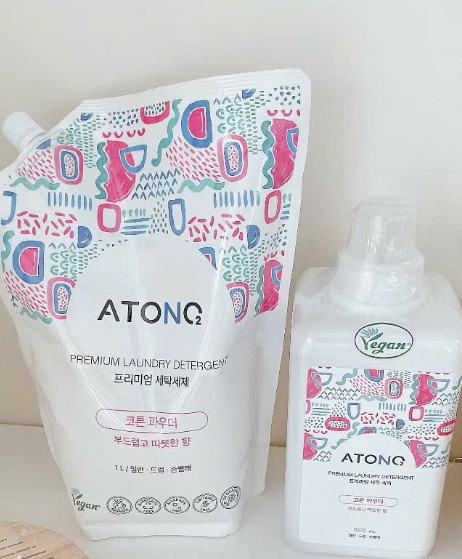 NƯỚC GIẶT THUẦN CHAY CAO CẤP HƯƠNG COTTON POWDER CHO BÉ TỪ 0M+ (TÚI) - ATONO2