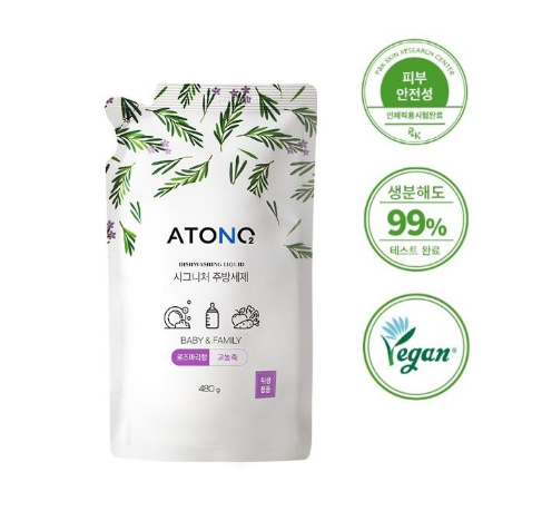 NƯỚC RỬA BÌNH, RAU CỦ QUẢ VÀ CHÉN BÁT THUẦN CHAY ĐẬM ĐẶC CHO BÉ TỪ 0M+ (DẠNG TÚI) 480G - ATONO2