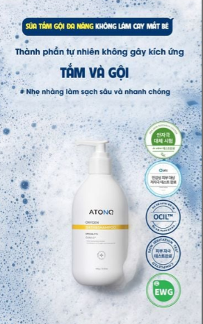 SỮA TẮM GỘI 2-IN-1 OXYGEN DỊU NHẸ CHO BÉ TỪ 0M+- ATONO2