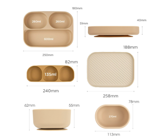 SET KHAY ĂN DẶM SILICONE BẠCH KIM CAO CẤP - DONO&DONO