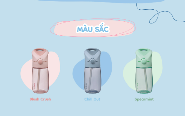 BÌNH NƯỚC JNR 380ML TÍCH HỢP TAY CẦM, ĐẦU HÚT SILICONE CHO BÉ - B.BOX