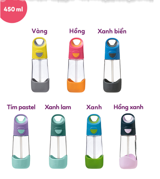 BÌNH NƯỚC TRITAN CAO CẤP SIÊU BỀN CÓ VAN CHỐNG SẶC CHO BÉ - B.BOX