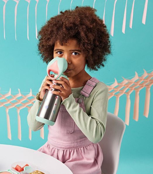 BÌNH NƯỚC GIỮ NHIỆT ĐA NĂNG CHẤT LIỆU THÉP KHÔNG GỈ, TÍCH HỢP TAY CẦM, ĐẦU HÚT SILICONE CHO BÉ - B.BOX