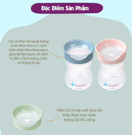 CỐC NHỎ CHO BÉ TẬP UỐNG NƯỚC CHẤT LIỆU PP 240ML - B.BOX