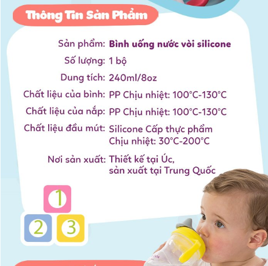 BÌNH NƯỚC VÒI SILICONE CHO BÉ - B.BOX