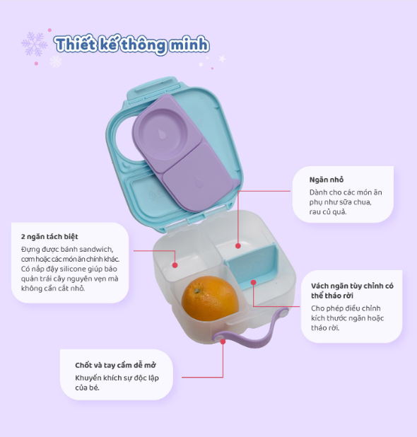 SET HỘP CƠM TRƯ/ĐỒ ĂN VẶT, TÚI ĐỰNG HỘP CƠM VÀ BÌNH NƯỚC PHIÊN BẢN FROZEN CHO BÉ - B.BOX