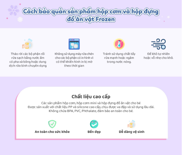 SET HỘP CƠM TRƯ/ĐỒ ĂN VẶT, TÚI ĐỰNG HỘP CƠM VÀ BÌNH NƯỚC PHIÊN BẢN FROZEN CHO BÉ - B.BOX