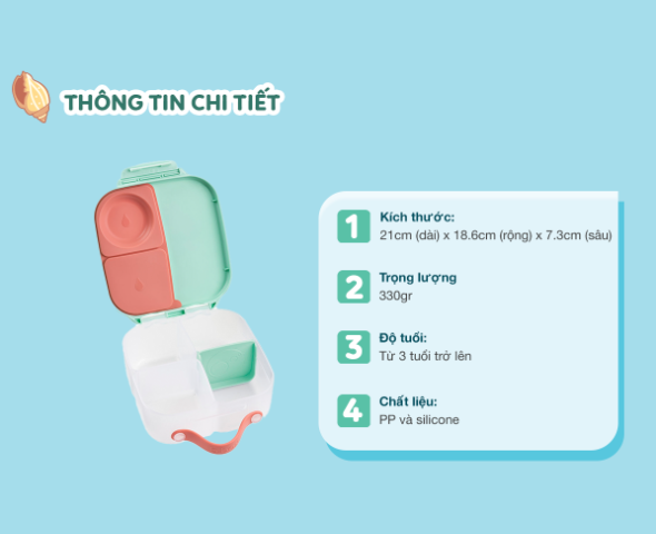 SET HỘP CƠM TRƯ/ĐỒ ĂN VẶT, TÚI ĐỰNG HỘP CƠM VÀ BÌNH NƯỚC PHIÊN BẢN LITTLE MERMAID CHO BÉ - B.BOX