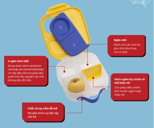 SET HỘP CƠM TRƯ/ĐỒ ĂN VẶT, TÚI ĐỰNG HỘP CƠM VÀ BÌNH NƯỚC PHIÊN BẢN SPIDEY CHO BÉ - B.BOX