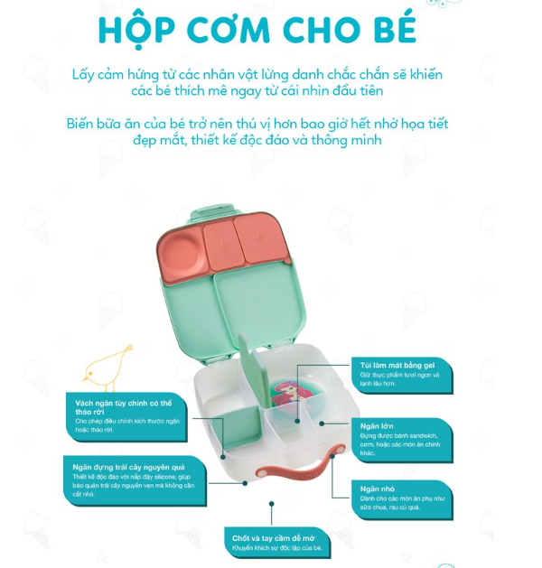 HỘP CƠM CHIA NGĂN CHO BÉ - B.BOX